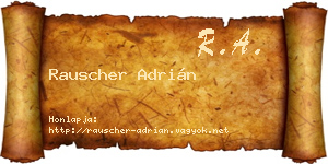 Rauscher Adrián névjegykártya